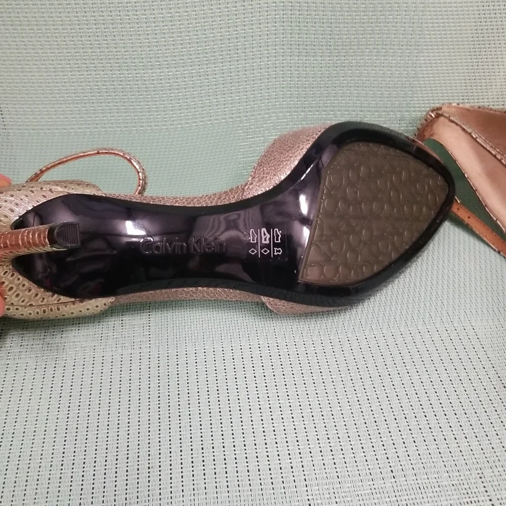 Calvin Klein Gold Peep toe with ankle strap Shoes - Picture 10 of 12